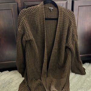 Greenish brown express cardigan